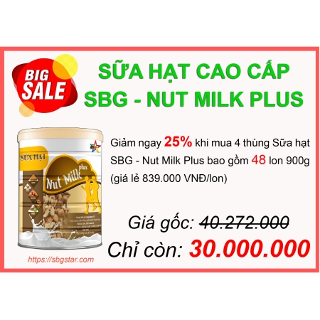 Combo 48 lon Sữa hạt cao cấp SBG - Nut Milk Plus